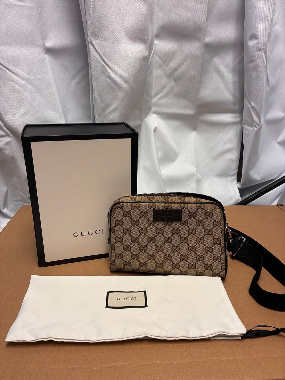 Gucci GG Supreme Monogram Belt Bag – Beige/Ebony
